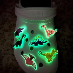18 pcs Dino Croc Charms 18pcs Glow in the Dark Dinosaur Crocs Shoe Charms